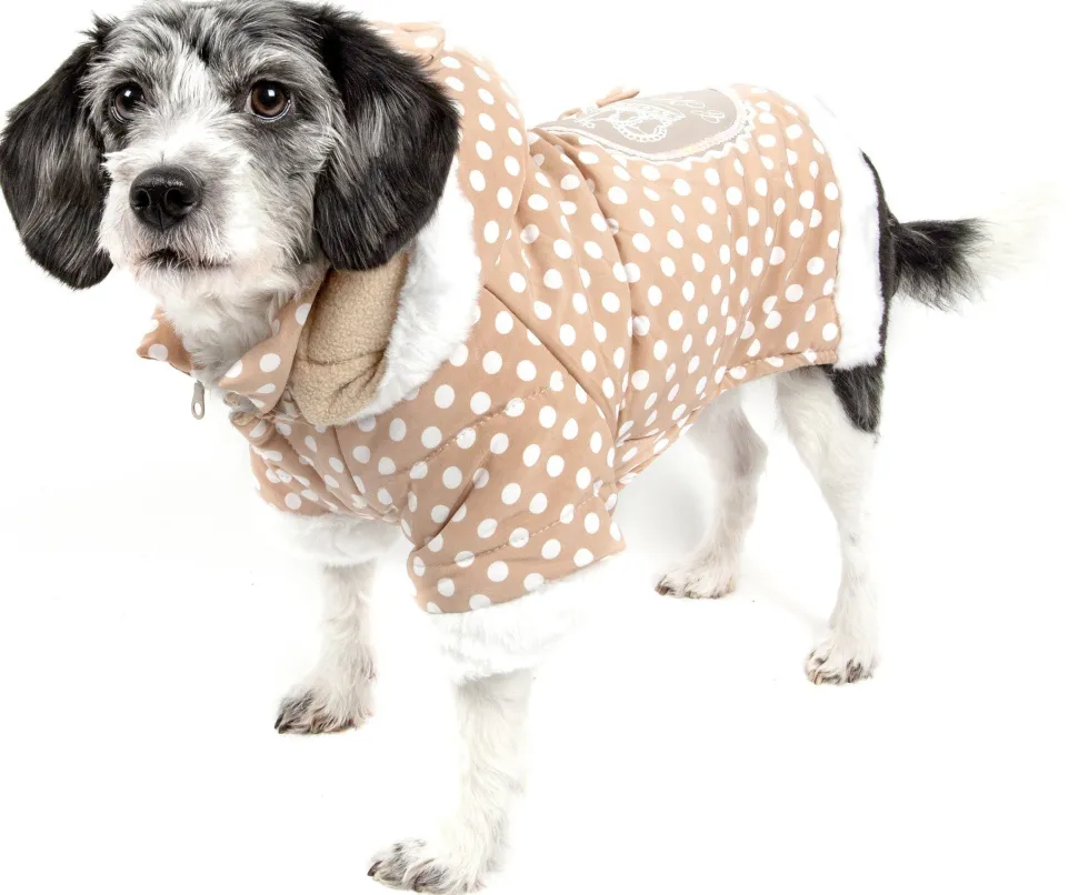 Pet Life ® 'Bow-Couture' Polka-Dot Bowed Insulated Dog Sweater Jacket