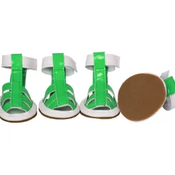 Pet Life ® 'Buckle-Supportive' PVC Waterproof Pet Dog Shoes Sandals - Set Of 4