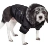 Pet Life ® Classic Metallic Fashion 3M Insulated Dog Coat Parka w/ Removable Hood