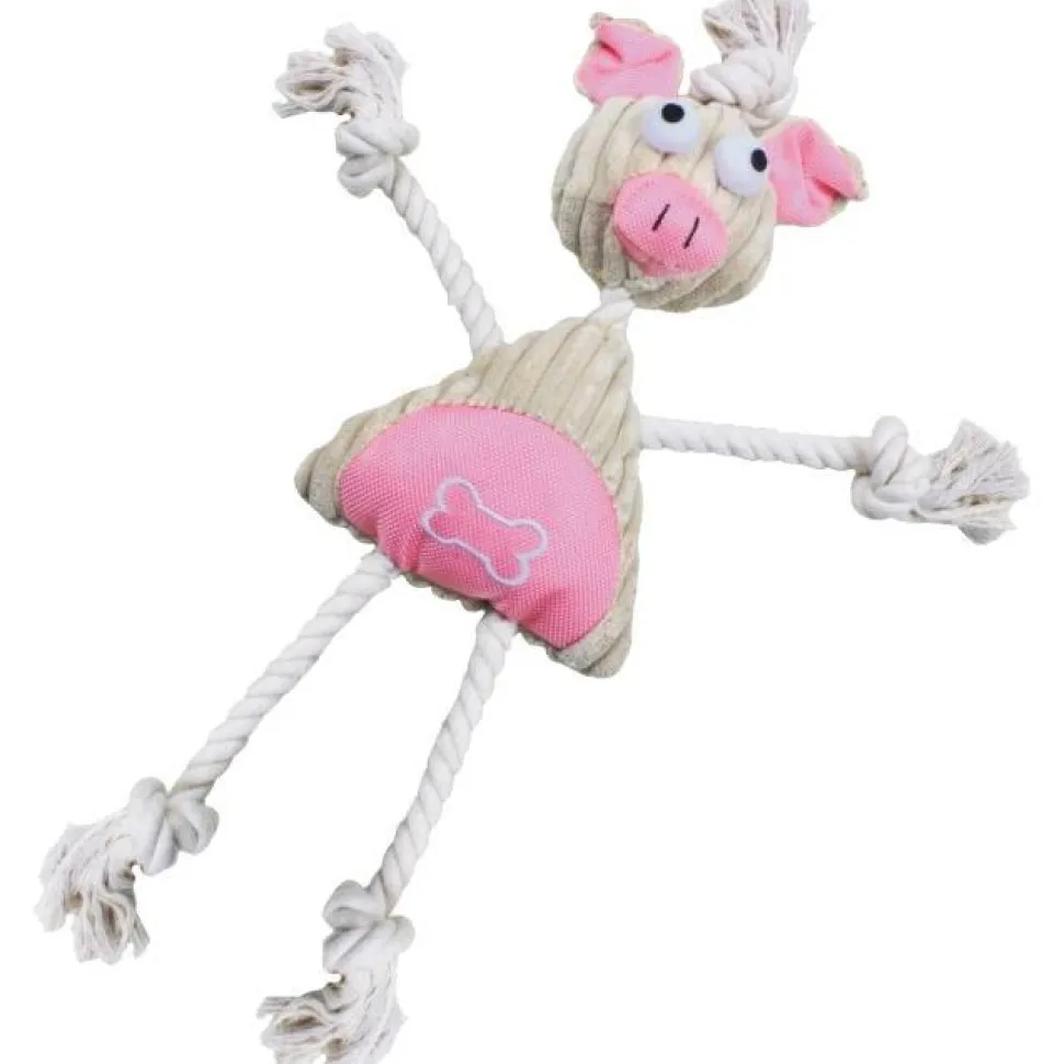 Pet Life ® 'Doll Mannequin' Natural Jute and Rope Squeak Dog Toy