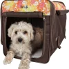 Pet Life ® 'Floral Patterned' Folding Collapsible Lightweight Wire Framed Pet Dog Crate House Tent