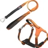 Pet Life ® 'Geo-prene' 2-in-1 Shock Absorbing Neoprene Padded Reflective Dog Leash and Harness