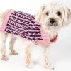 Pet Life ® 'Harmonious' Dual Color Weaved Heavy Cable Knitted Fashion Designer Dog Sweater