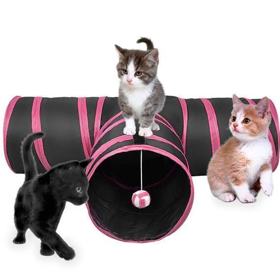 Pet Life ® 'Kitting-Go-Seek' Collapsible Folding Travel 3-way Kitty Cat Tunnel