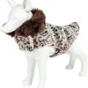 Pet Life ® Luxe 'Furracious' Cheetah Patterned Mink Designer Fashion Fur Dog Coat