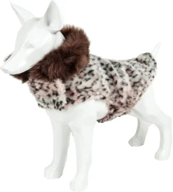 Pet Life ® Luxe 'Furracious' Cheetah Patterned Mink Designer Fashion Fur Dog Coat