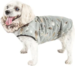 Pet Life ® Luxe 'Gold-Wagger' Gold-Leaf Fashion Designer Fur Dog Coat
