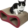 Pet Life ® 'Modiche' Premium Quality Modern Designer Kitty Cat Scratcher Lounger Lounge with Catnip