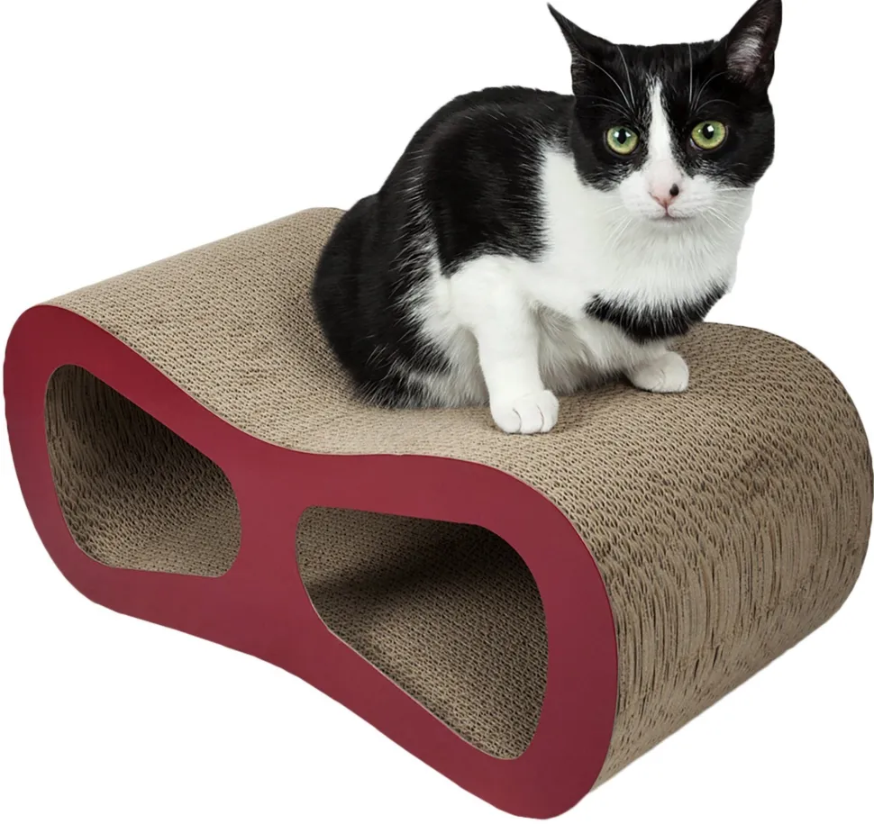 Pet Life ® 'Modiche' Premium Quality Modern Designer Kitty Cat Scratcher Lounger Lounge with Catnip