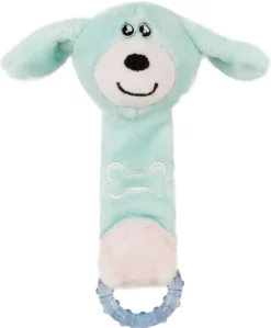 Pet Life ® Moo-Born' Plush and Rubber Squeaking Newborn Teething Cat and Dog Toy