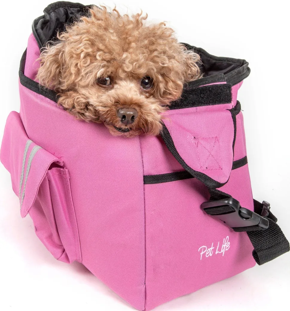 Pet Life ® Over-The-Shoulder Back-Supportive Fashion Sporty Pet Dog Carrier w/ Pouch