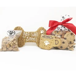 Pet Life 4 Piece 'Get Well Soon' Dog Biscuits and Treats Gift Set