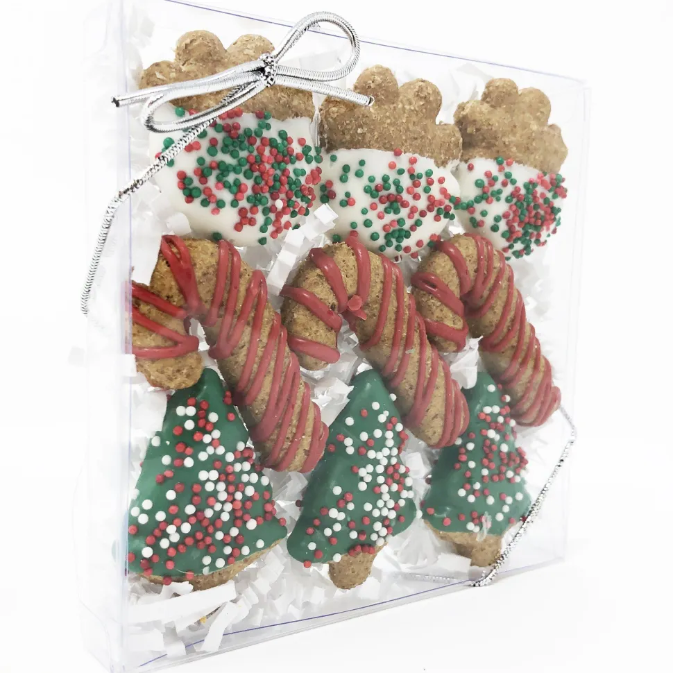 Pet Life 9 Piece Mini Holiday Whole Wheat Oat and Yogurt Dog Biscuit Set