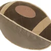 Pet Life ® 'Pugskin' Durable Oxford Nylon and Mesh Plush Squeaky Football Dog Toy