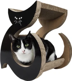 Pet Life ® 'Purresque' Modern Fashion Designer Premium Quality Kitty Cat Scratcher Lounger Lounge with Catnip
