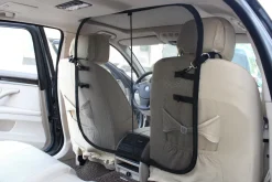 Pet Life ® Rectangular 'Easy-Hook' Backseat Mesh Folding Dog Cat Child Car Seat Carseat Safety Barrier