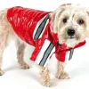 Pet Life ® 'Reflecta-Glow' Reflective Waterproof Adjustable Dog Raincoat Jacket w/ Removable Hood