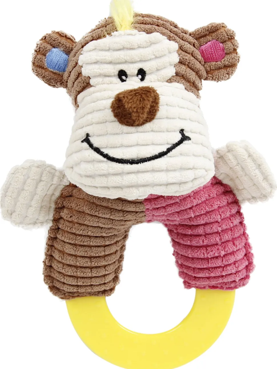 Pet Life ® 'Ring-O-Round' Plush Squeaking and Rubber Teething Newborn Puppy Dog Toy