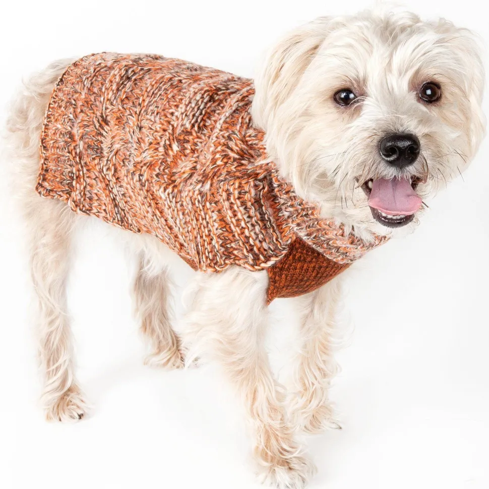 Pet Life ® 'Royal Bark' Heavy Cable Knitted Designer Fashion Dog Sweater