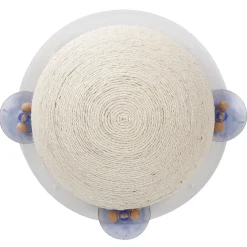 Pet Life ® 'Stick N' Claw' Sisal Rope and Toy Suction Cup Circular Cat Scratcher