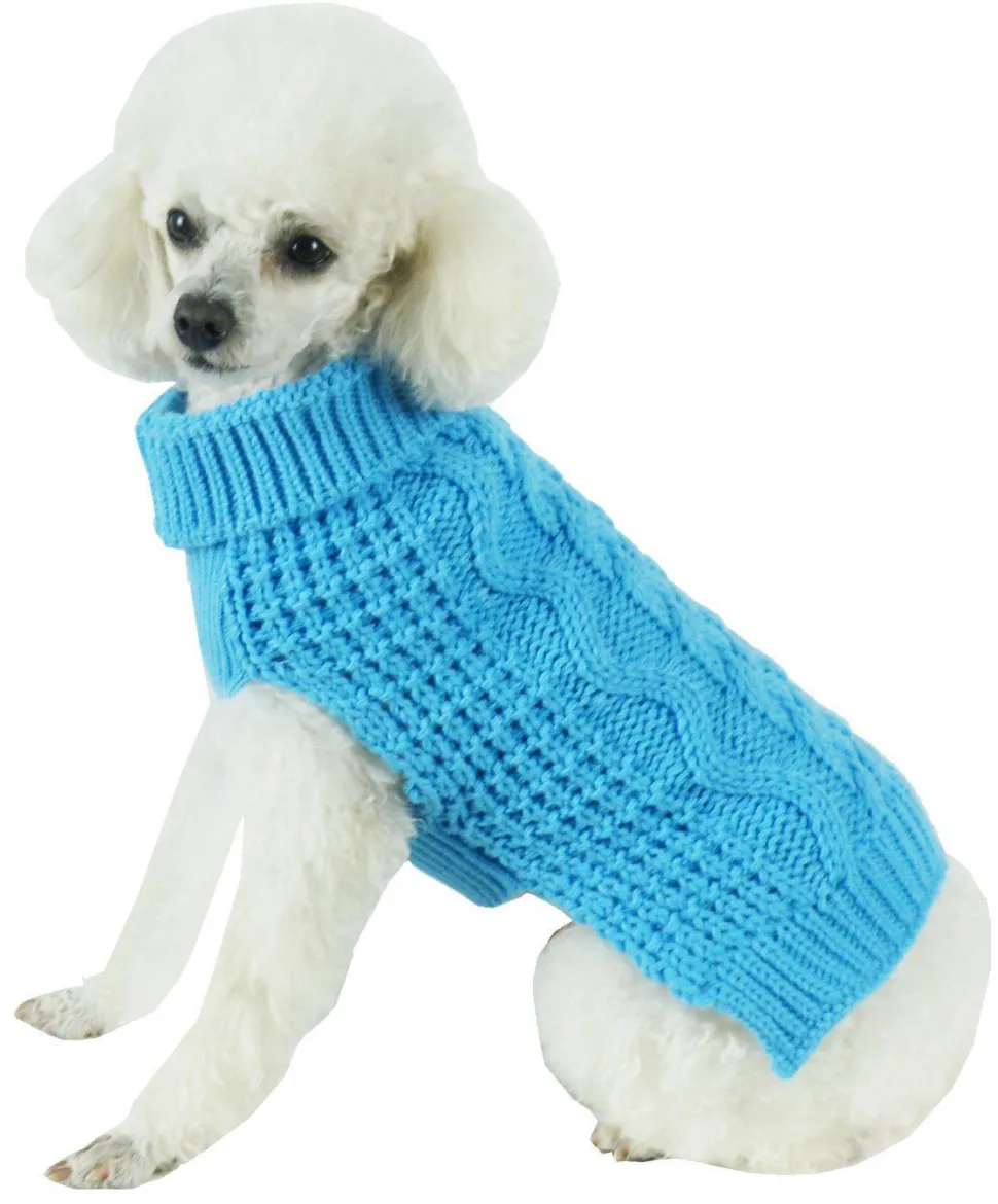 Pet Life ® 'Swivel-Swirl' Heavy Cable Knitted Fashion Designer Dog Sweater