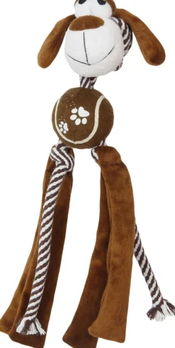 Pet Life ® 'Tennis Pawl' Rope Squeaker and Crinkle Tennis Dog Toy
