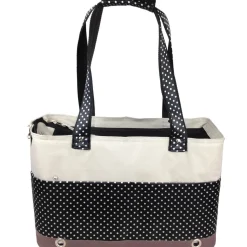 Pet Life ® 'Tote n' Boater' Trendy Spotted Designer Fashion Travel Pet Dog Carrier