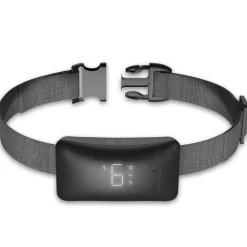 Pet Life ® Trundle LED 4-Mode Automated Vibration Sound and Stimulation Anti-Bark Dog Collar - Black