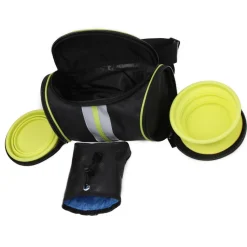 Pet Life ® Ultimate Hands Free Pet Belt with Dual-sided Bowl and Travel Pet Food storage container