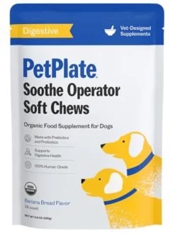 Pet Plate Soothe Operator Digestive Support Soft Chews Dog Supplements - 9.8 Oz