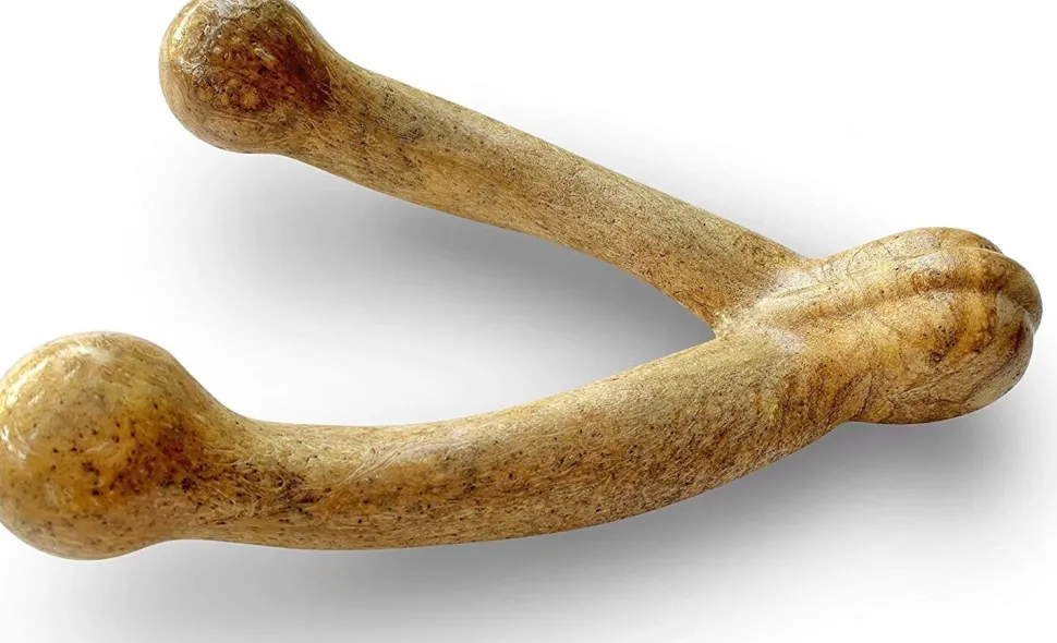 Pet Qwerks BarkBone Nylon WishBone Peanut Butter for aggressive Chewers - Medium