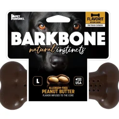 Pet Qwerks Made-in-the-USA Flavorit Peanut Butter BarkBone and WooodBone - Large