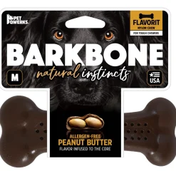 Pet Qwerks Made-in-the-USA Flavorit Peanut Butter BarkBone and WooodBone - Medium
