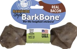 Pet Qwerks Made-in-the-USA Nylon and Bacon BarkBone Rawhide Dog Treats - Medium
