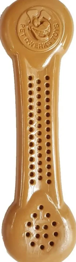 Pet Qwerks Made-in-the-USA Peanut Butter Nylon Bone for Aggressive Chewers - Medium
