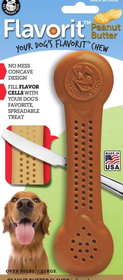 Pet Qwerks Made-in-the-USA Peanut Butter Nylon Bones for Aggressive Chewers - Extra Large