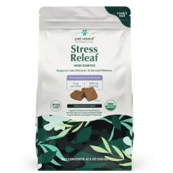 Pet Releaf Stress Releaf Organic Peanut Butter & Carob 6 mg CBD Dog Chews - Family Size - 12.5 Oz