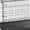 Petcrest Single Door Metal Folding Dog Crate - Black
