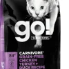 Petcurean GO! Carnivore Grain-Free Chicken, Turkey & Duck Cat Dry Cat Food - 8 lb Bag