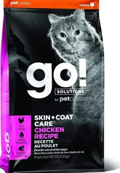 Petcurean GO! Skin & Coat Cat Chicken Recipe Dry Cat Food - 8 lb Bag