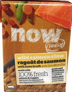 Petcurean NOW FRESH Grain-Free Wild Salmon Stew Wet Cat Food - 6.4 oz - Case of 24