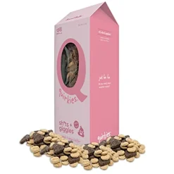 Petknowledgy Quirkies Shts and Giggles Peanut Butter and Carob Crunchy Dog Treats - 12 Oz - Case of 6