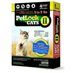 Petlock II Topical Flea and Tick Control for Cats - 5 - 9 Lbs - 4 Pack