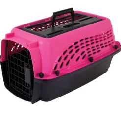 Petmate 2 Door Top Load Dog Kennel - Hot Pink and Black - 19 in