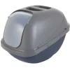 Petmate Basic Hooded Cat Litter Box Blue Steel Base/Pearl Silver Hood - Large