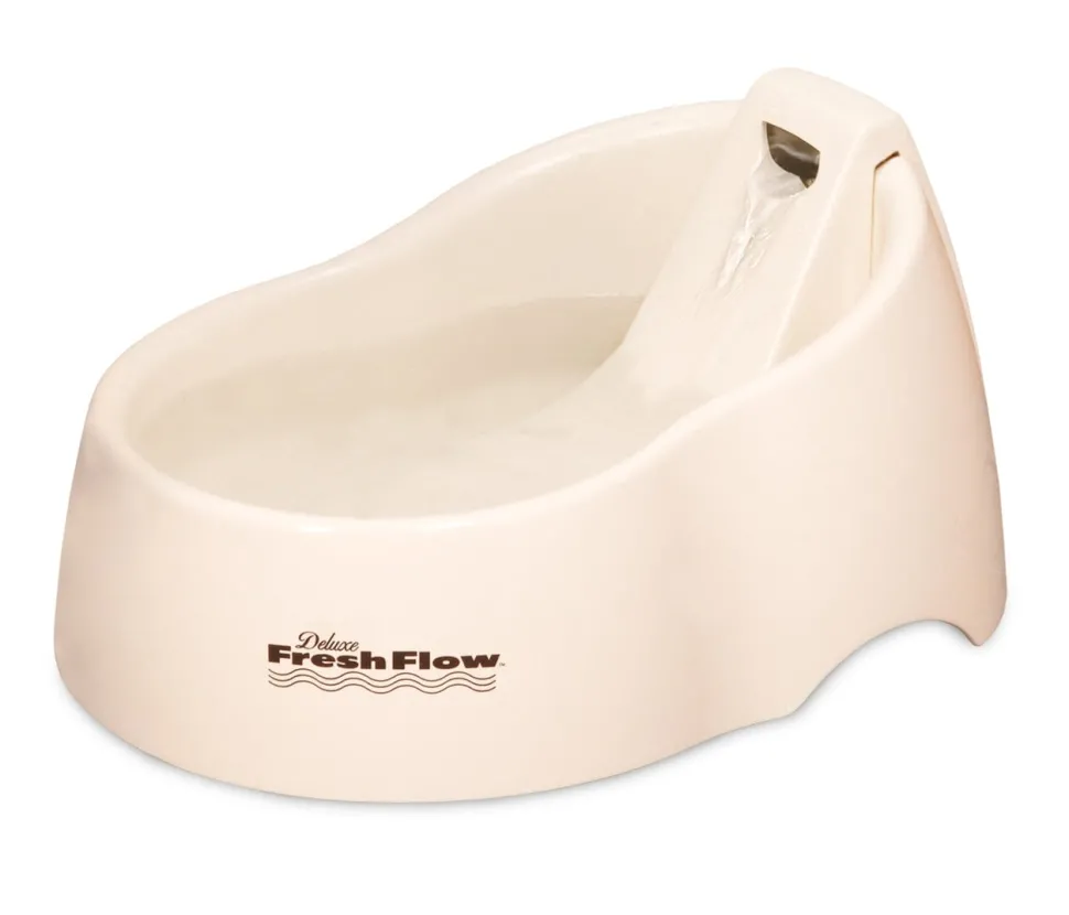 Petmate Deluxe Fresh Flow Fountain For Cats Bleached Linen - Medium