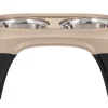 Petmate Easy Reach Diner Feeder Black/Pearl/Tan - Medium - 8 in