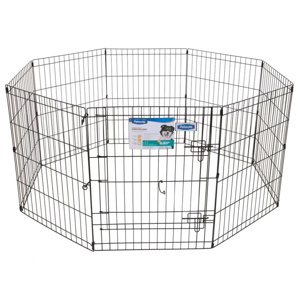 Petmate Exercise Pen with Door - Black - 30 in