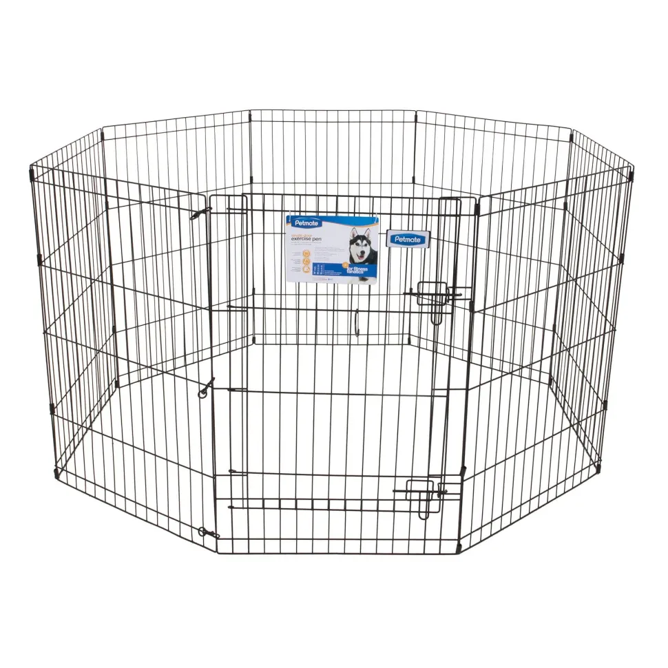 Petmate Exercise Pen with Door - Black - 36 in