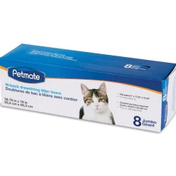 Petmate Hi-Back Drawstring Litter Pan Liners Clear - 8 Count - Jumbo